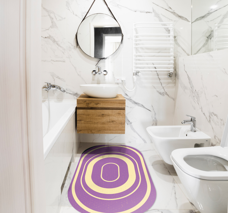 Purple oval minimal vinyl rug - TenStickers
