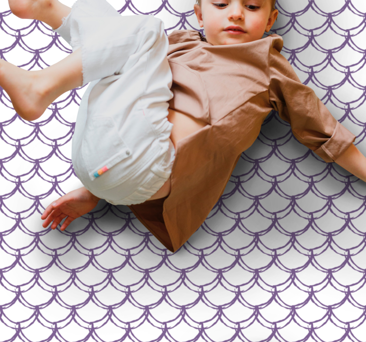 Purple Scallop Pattern game vinyl rug - TenStickers