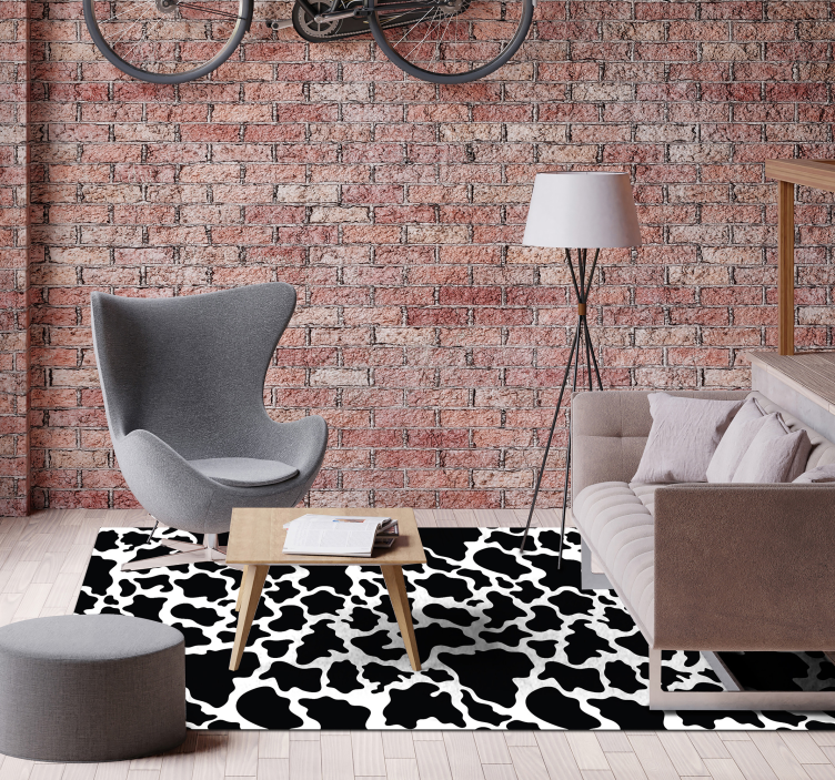 Rectangular cow animal print vinyl rug - TenStickers