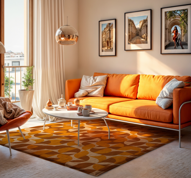 retro living room rug - TenStickers