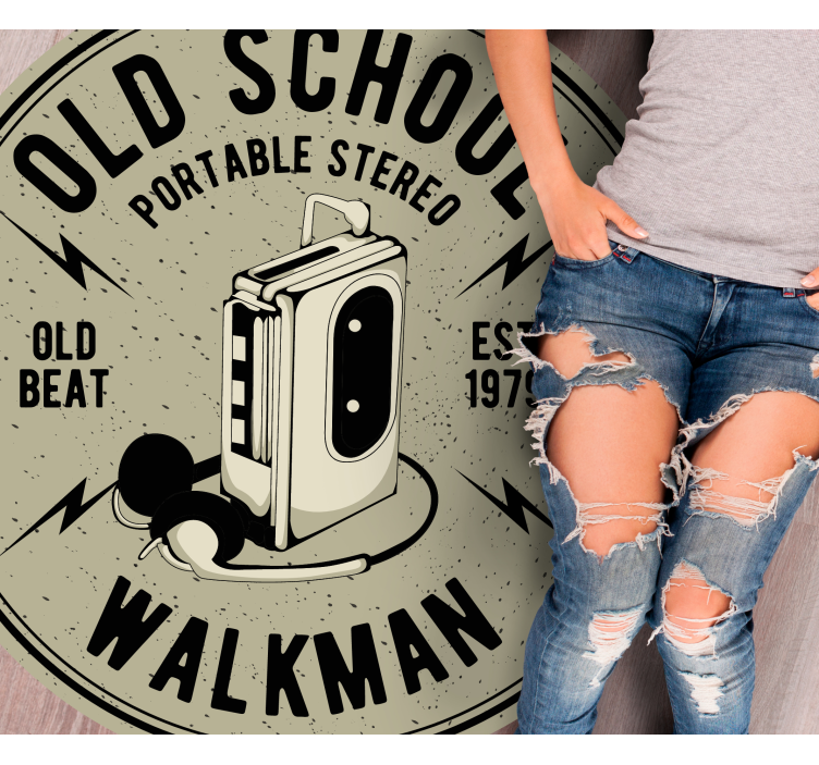Retro Portable Stereo vintage vinyl rug - TenStickers