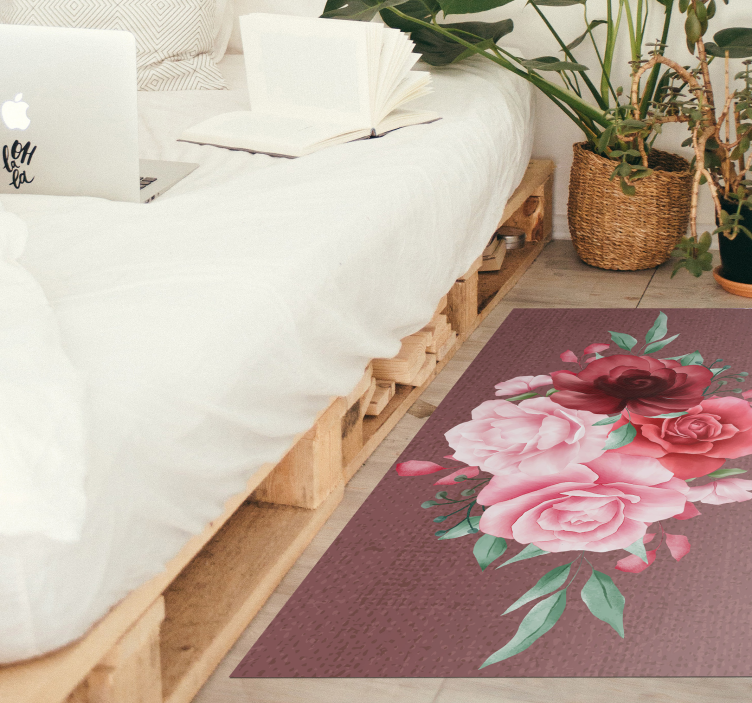 Rose Bouquet Elegance floral vinyl rug - TenStickers