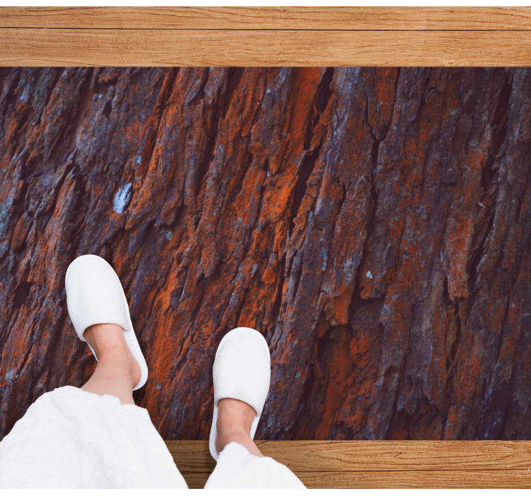 Rustic bark wood effect vinyl rug - TenStickers