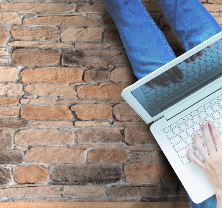 Realistic brick pattern stone effect vinyl rug - TenStickers