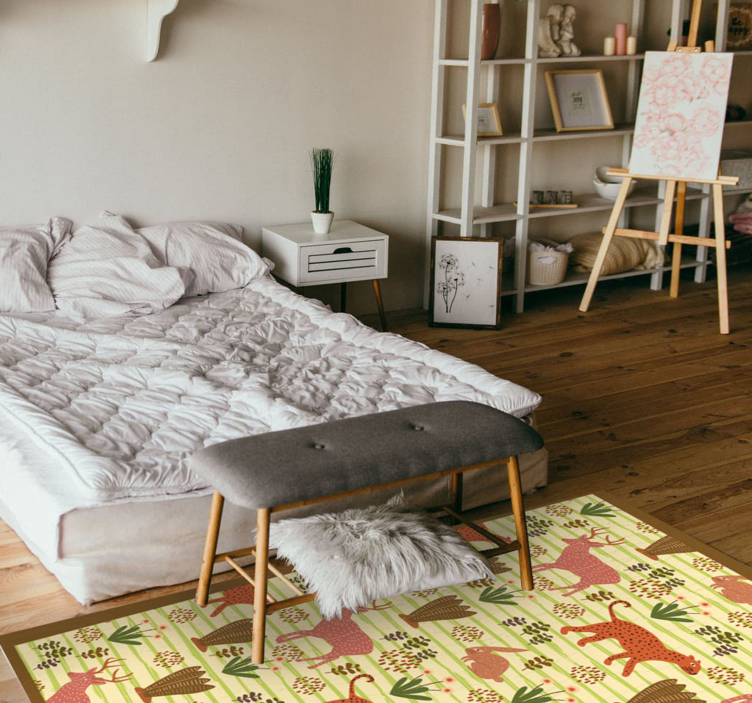 Safari Wildlife Pattern animal vinyl rug - TenStickers