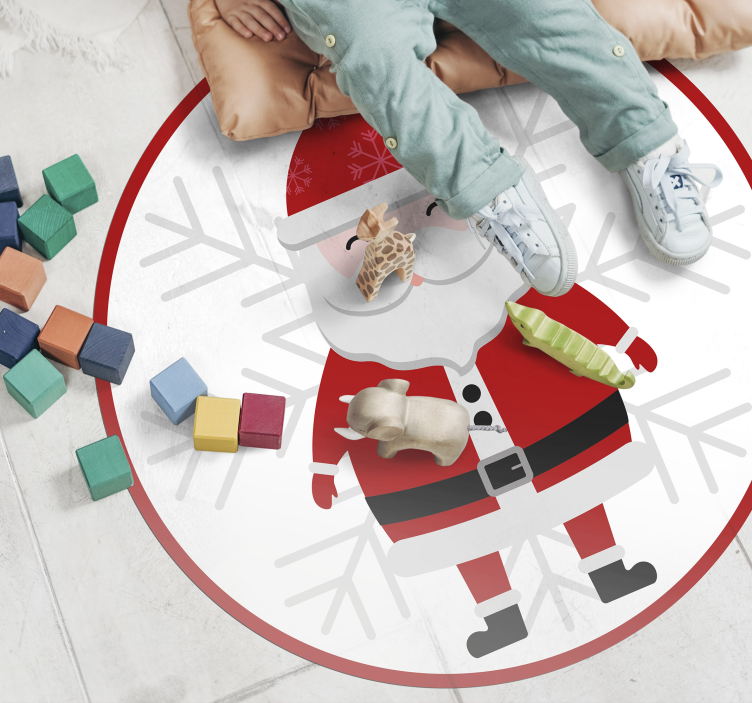 Santa Claus Circle Christmas vinyl rug - TenStickers
