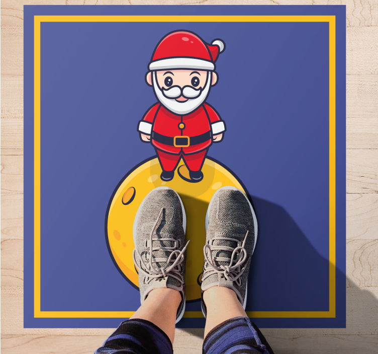 SANTA ON MOON halloween vinyl rug - TenStickers