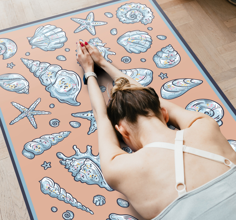 Seashell Illustrations nature vinyl rug - TenStickers