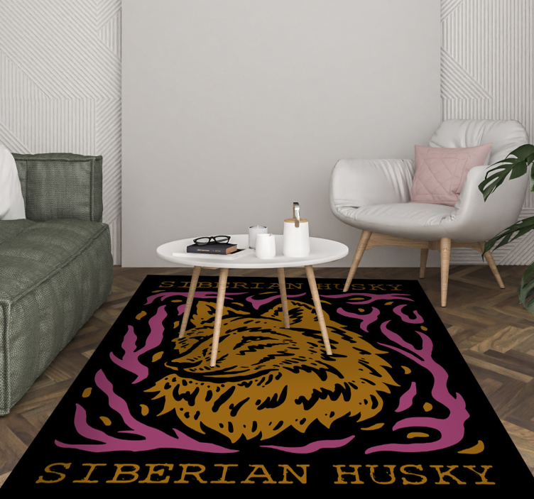 Siberian Husky portrait animal vinyl rug - TenStickers