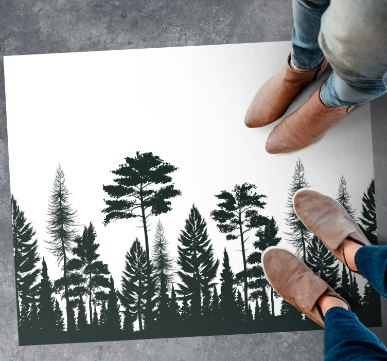 Silhouetted Forest nature rug - TenStickers