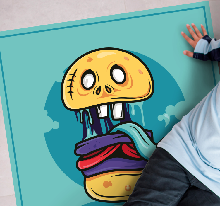 Silly Skull Character teen vinyl rug - TenStickers