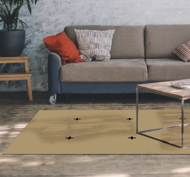 Simple beige design minimal vinyl rug - TenStickers