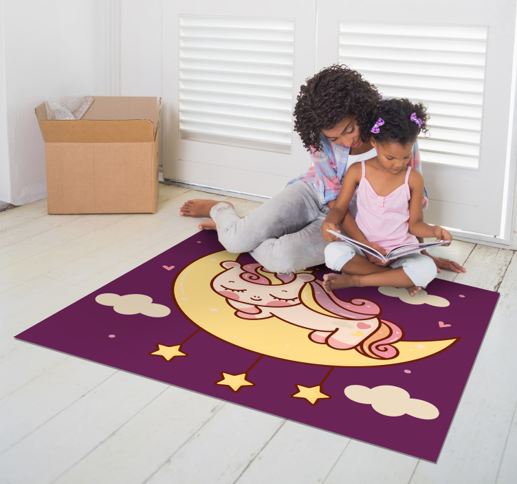 Sleeping Unicorn kids vinyl rug - TenStickers