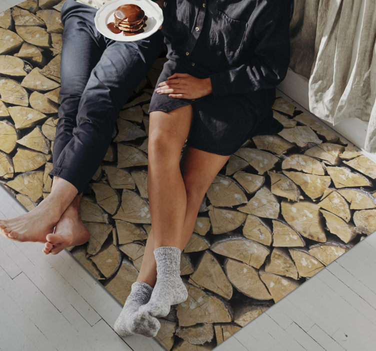 Slice Pattern wood effect vinyl rug - TenStickers