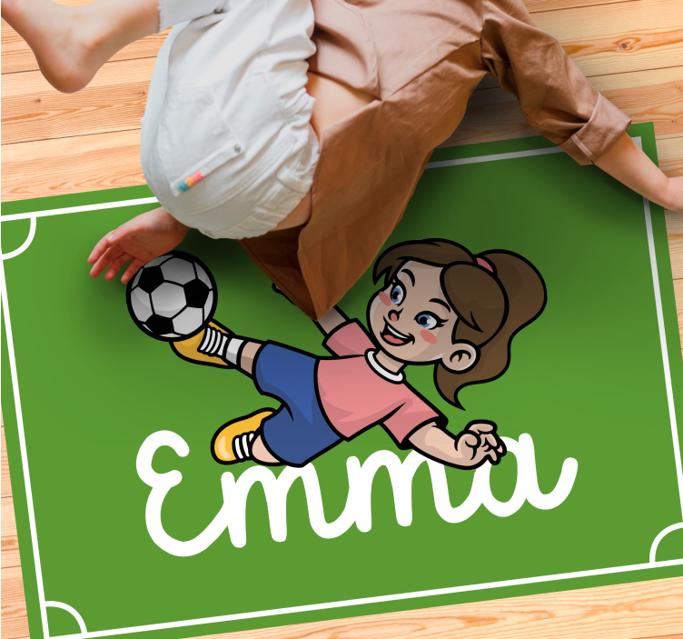Soccer Field Theme custom vinyl rug - TenStickers