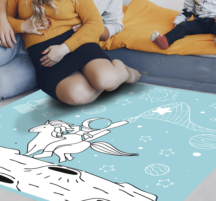 Space Adventure Motif game vinyl rug - TenStickers