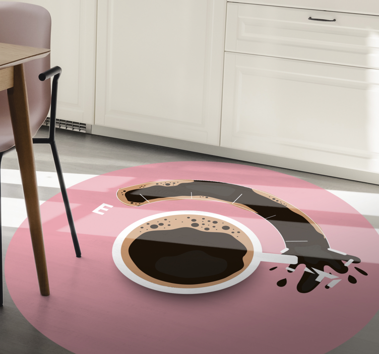 Spilled Coffee textured vinyl rug - TenStickers