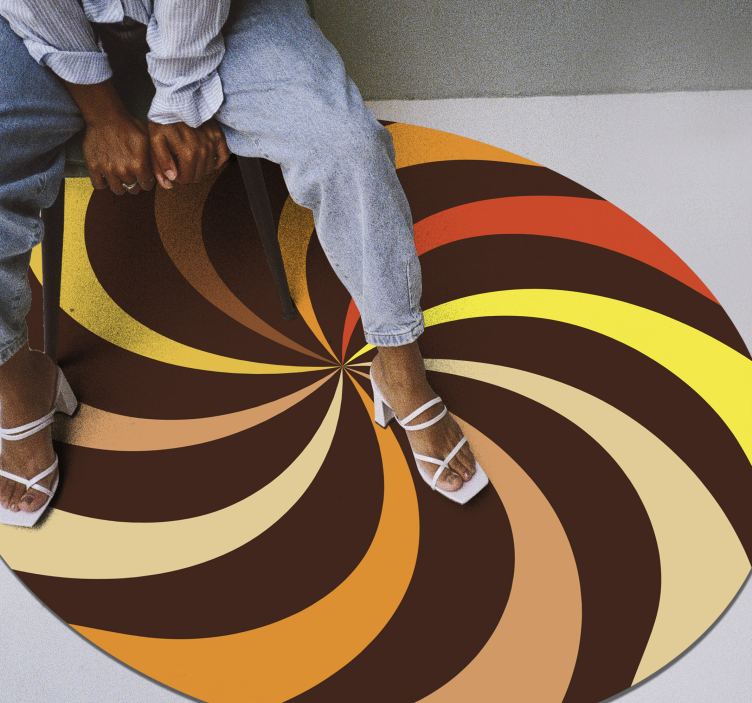 Spiral Color Burst striped vinyl rug - TenStickers