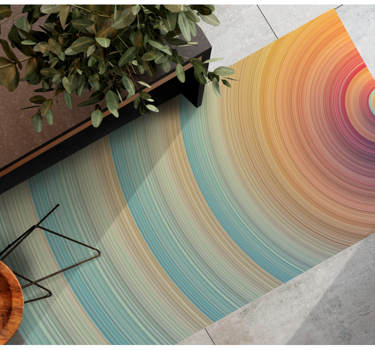 Spiral colour waves minimal vinyl rug - TenStickers