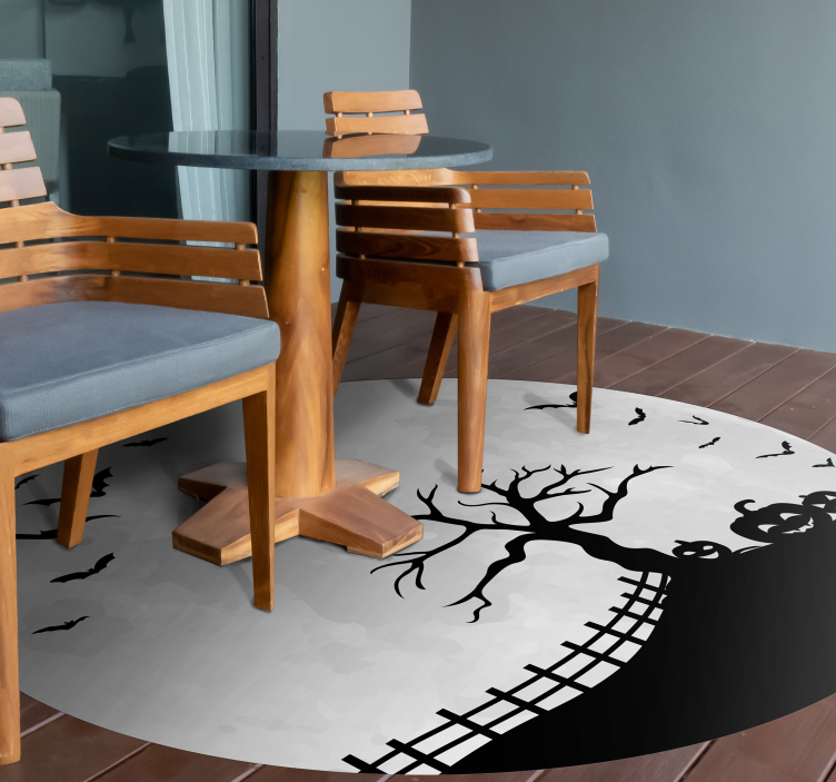 Spooky Halloween Scene halloween vinyl rug - TenStickers