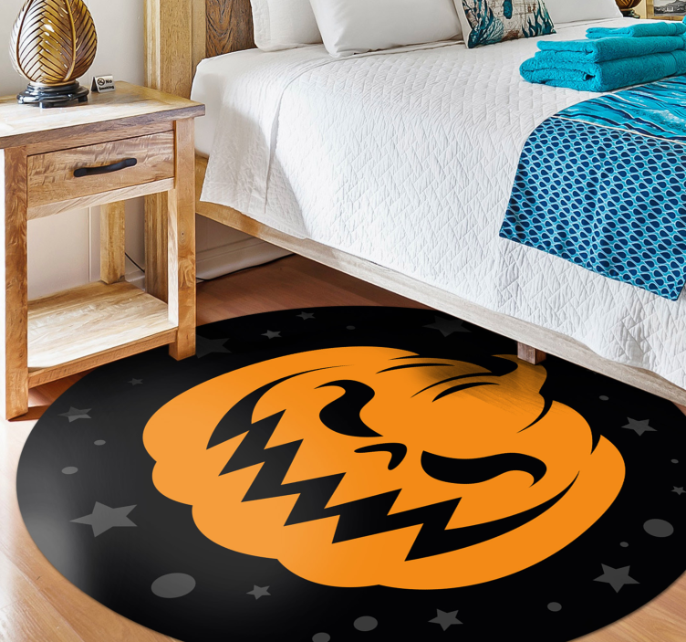 Spooky Pumpkin halloween vinyl rug - TenStickers