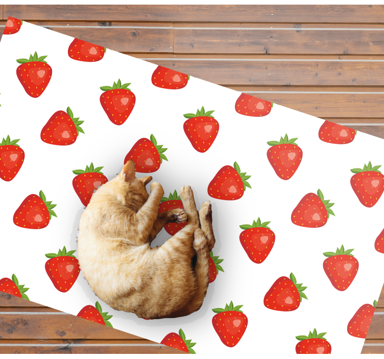 Strawberry Concept kitchen vinyl rug - TenStickers