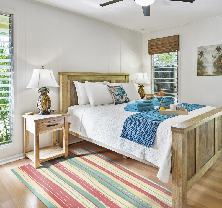 Striped Colorway striped vinyl rug - TenStickers