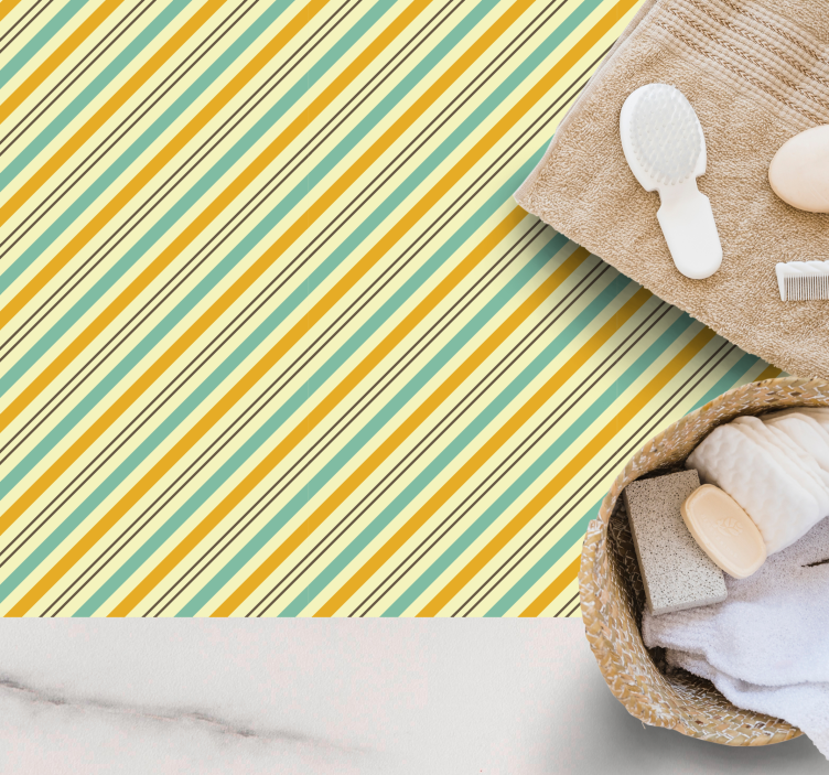 Striped vinyl rug diagonal striped design - TenStickers