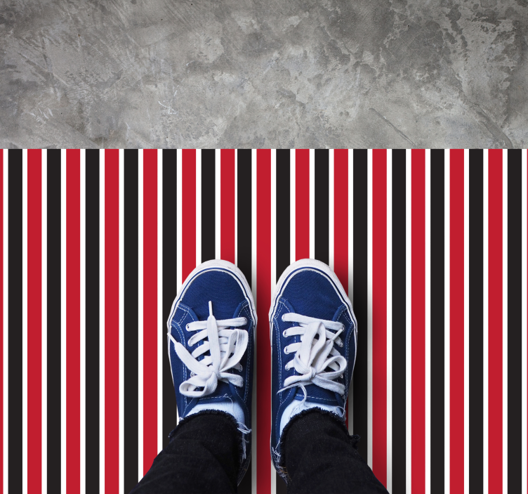 Striped vinyl rug with bold striped design - TenStickers