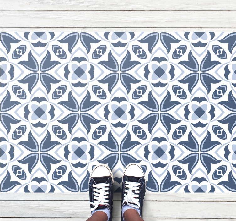 Stylish grey pattern mosaic vinyl rug - TenStickers