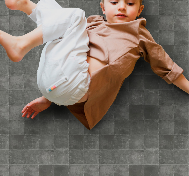 Stylish Grey Tiles bathroom vinyl rug - TenStickers