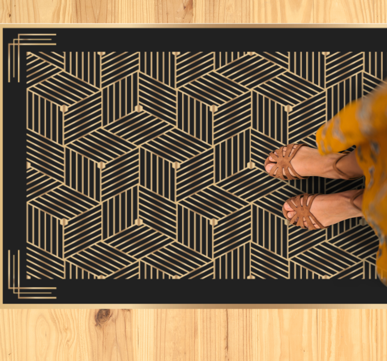 Stylish Patterned geometric vinyl rug - TenStickers