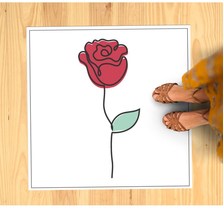 Stylish Rose Blossom floral vinyl rug - TenStickers