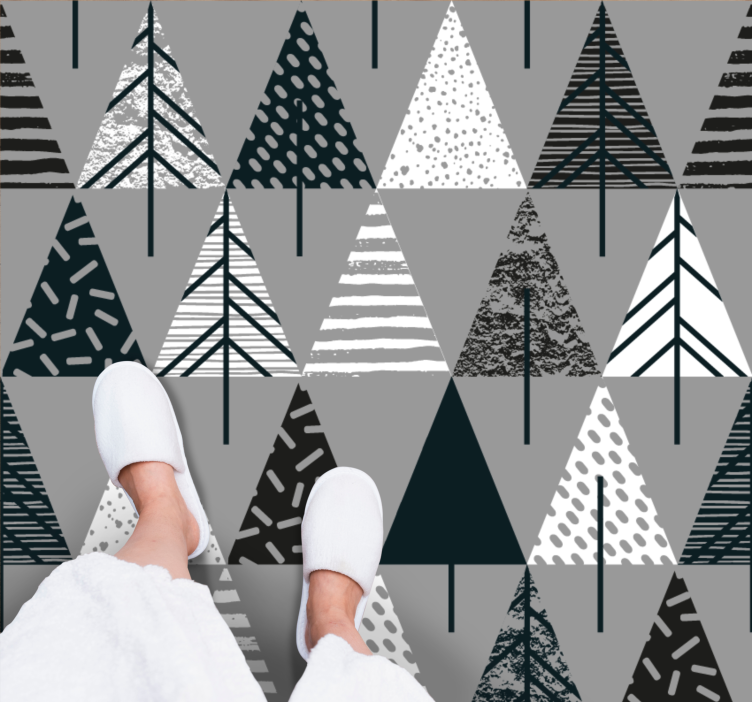 Stylised pine pattern Scandinavian vinyl rug - TenStickers