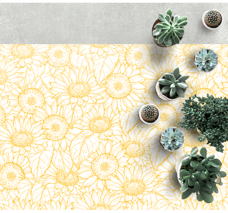 Sunflower Motif floral vinyl rug - TenStickers