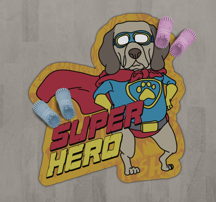 Superhero Canine kids vinyl rug - TenStickers