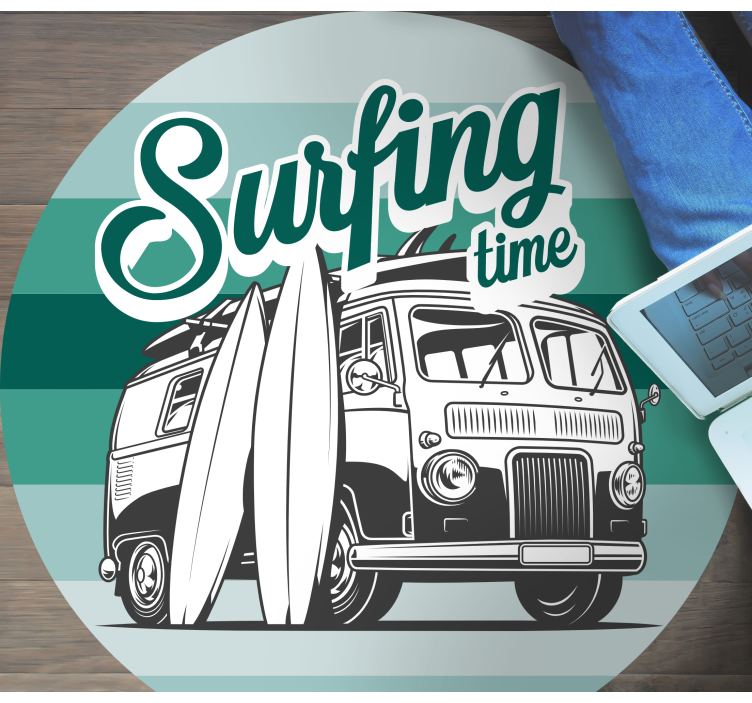 Surfing Adventure teen vinyl rug - TenStickers