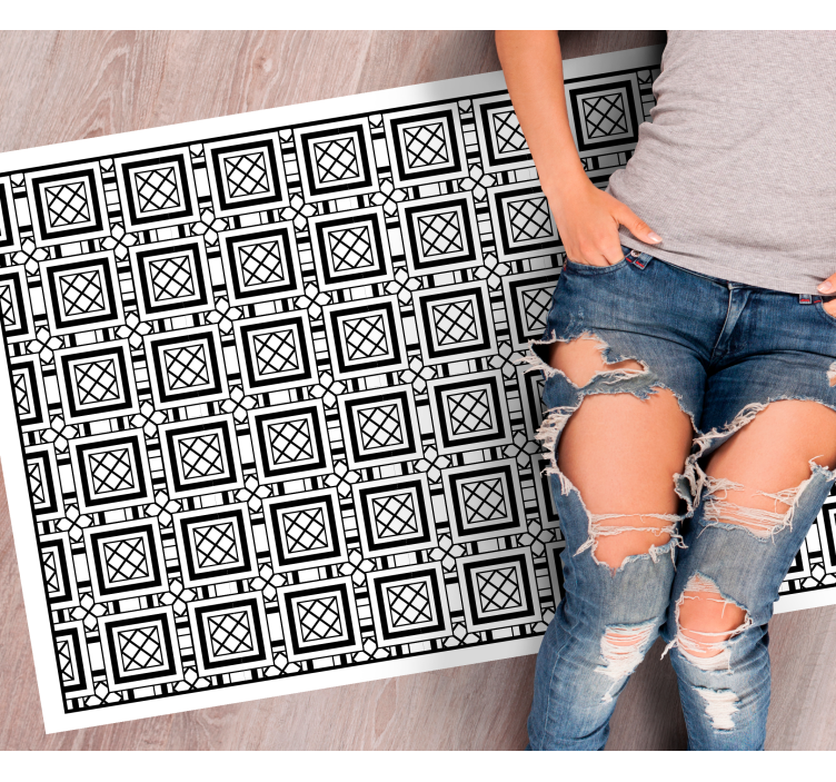 Symmetric Tile Pattern geometric rug - TenStickers