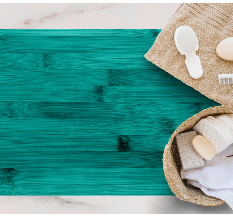 Teal turquoise texture wood effect vinyl rug - TenStickers