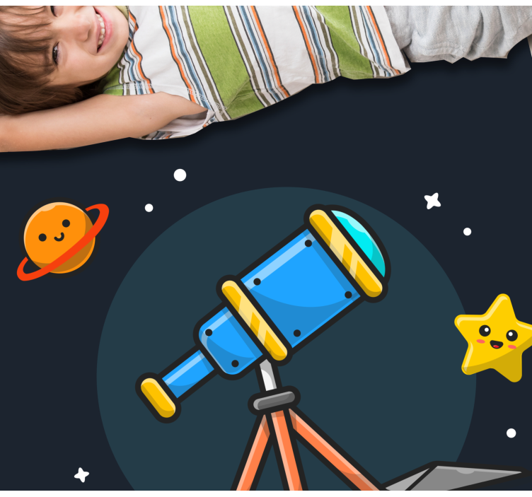 Telescope Adventure star vinyl rug - TenStickers