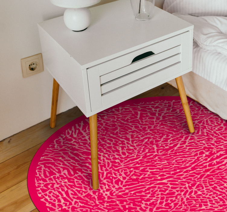 Textured vinyl rug with vibrant pink design - TenStickers