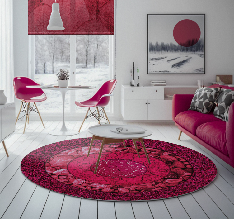 Texturierte Kreise living room rug - TenStickers