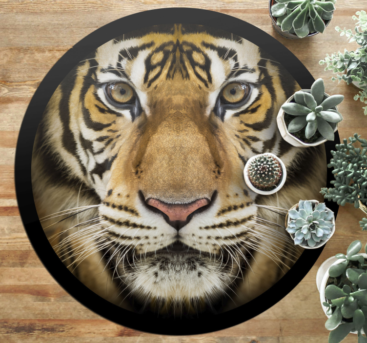 Tiger close-up animal vinyl rug - TenStickers