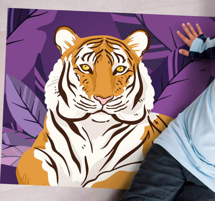 Tiger Illustration animal mat - TenStickers
