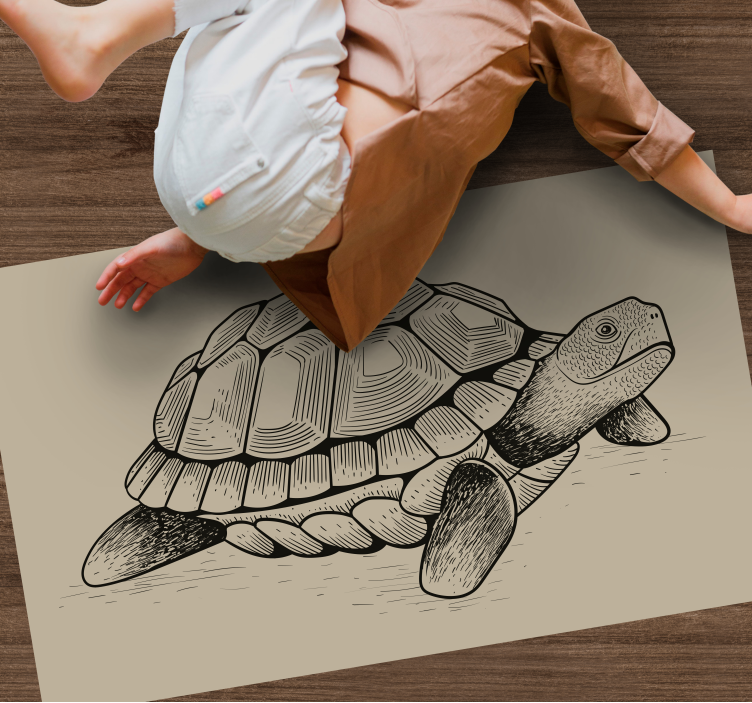 Tortoise Illustration animal mat - TenStickers