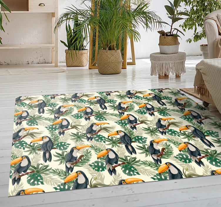 Toucan Paradise animal vinyl rug - TenStickers
