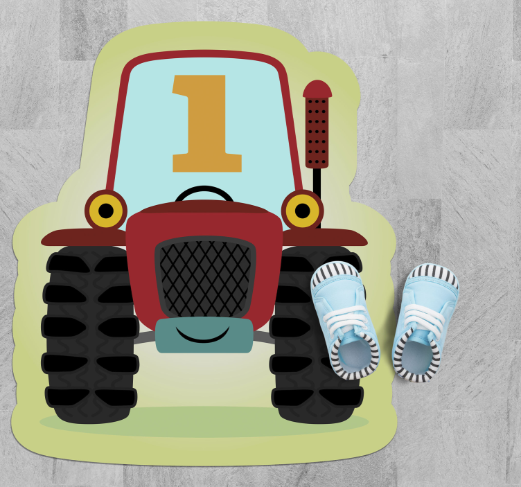 Tractor Illustration kids vinyl rug - TenStickers