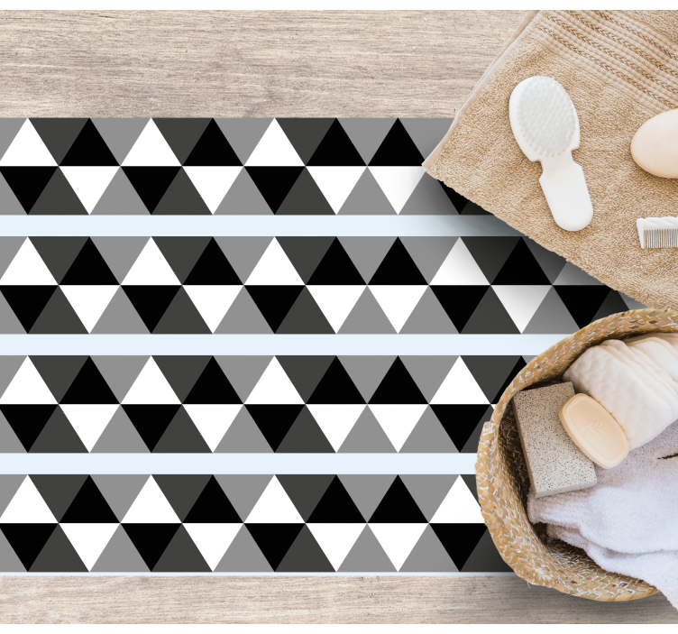 Grey triangle pattern geometric vinyl rug - TenStickers
