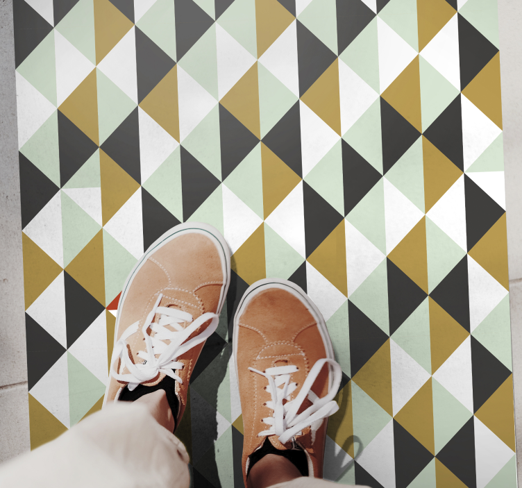 Triangular Mosaic Arrangement geometric vinyl rug - TenStickers