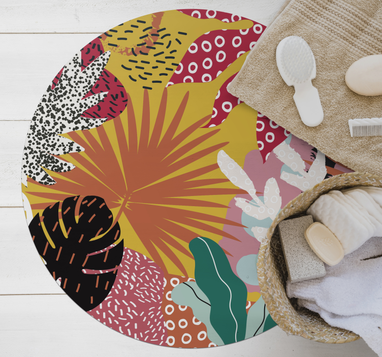 Tropical Botanical Harmony floral rug - TenStickers